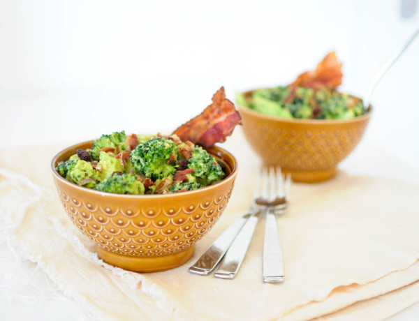 Broccoli Avocado Salad with Bacon Bits