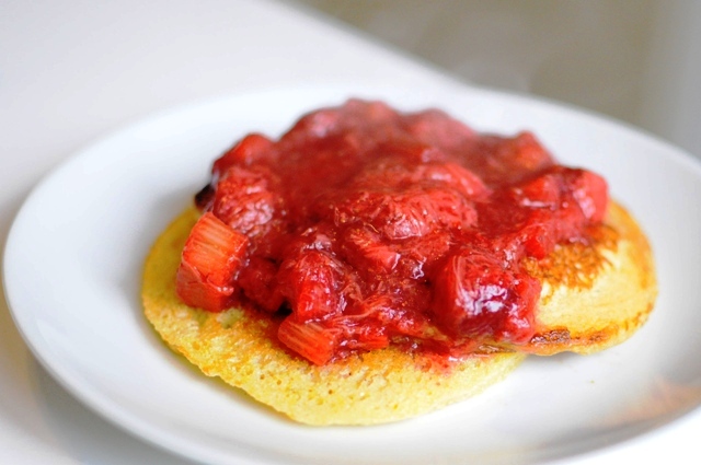 Memorial Day Pancakes & Strawberry Rhubarb Sauce